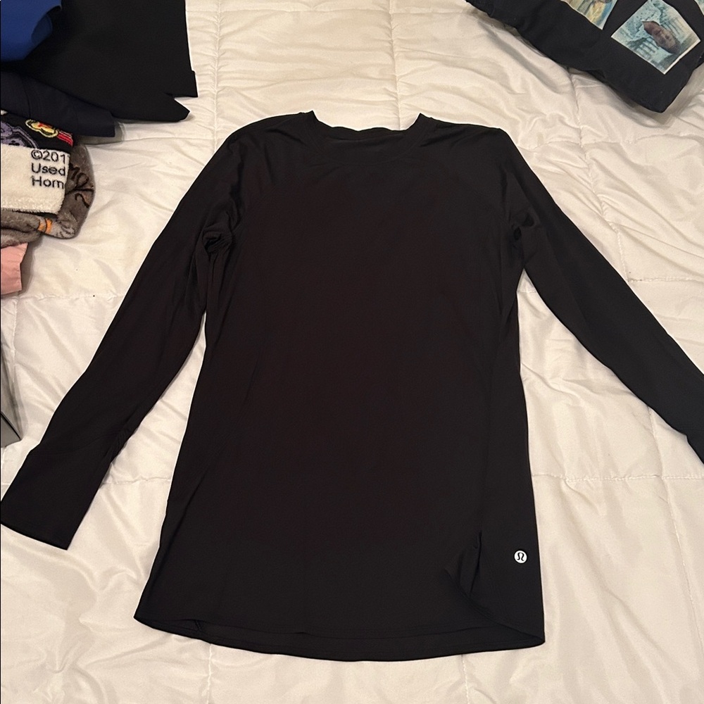 Black Long Sleeve Lululemon activewear shirt